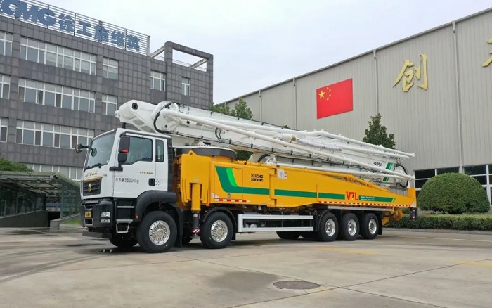 bauma CHINA丨精彩持續(xù) 全球五橋最大全法規(guī)徐工75米泵車首臺(tái)下線